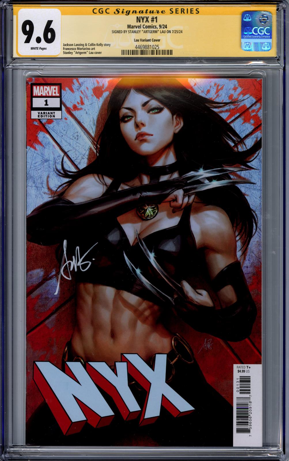 NYX #1 CGC Signature Series 9.6 (Marvel, 2024) Signed by Stanley Artgerm Lau 