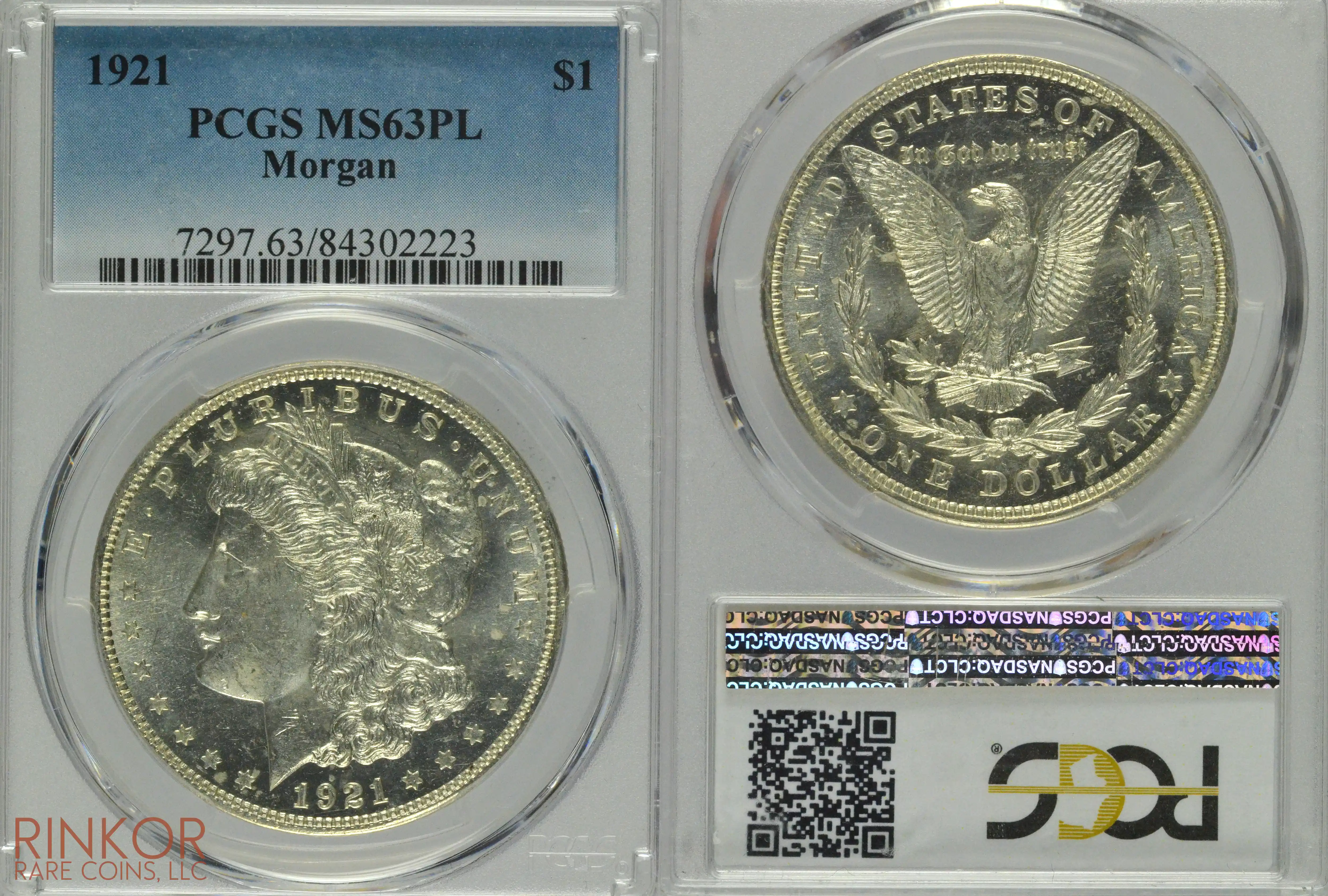 1921 Morgan $1 PCGS MS 63 PL