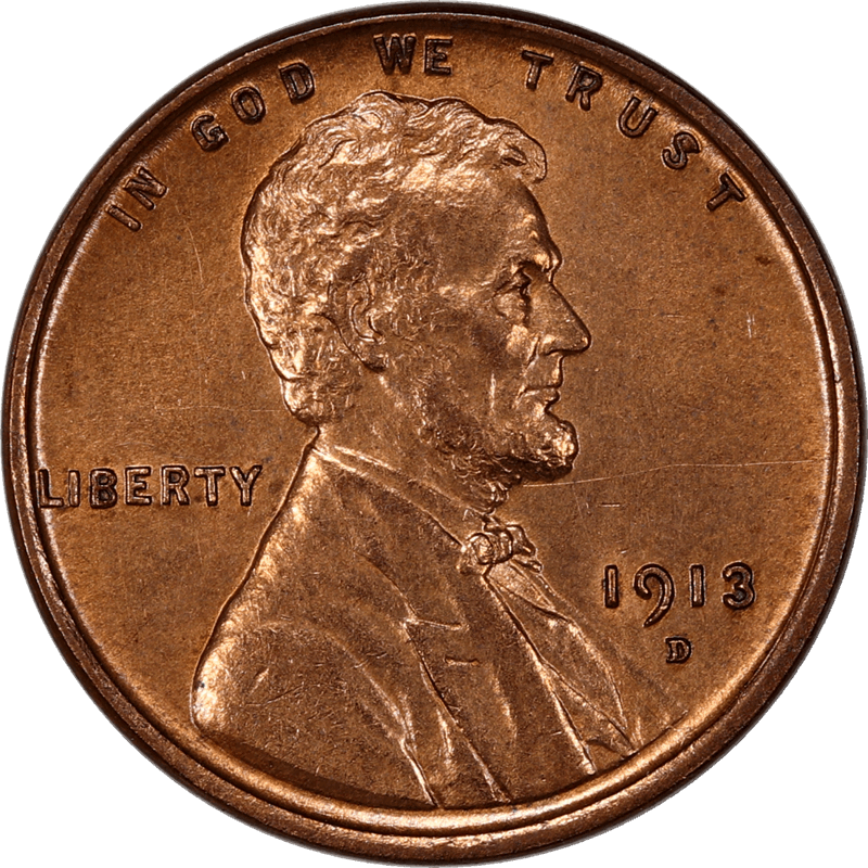 1913-D Lincoln Cent 1c,  Choice Uncirculated - Nice Color 