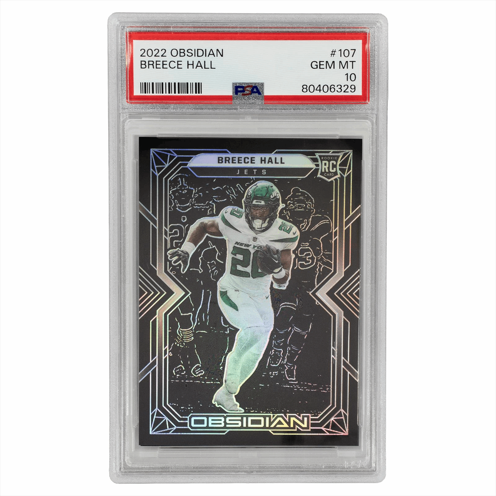 2022 Panini Obsidian Breece Hall #107 PSA GEM MT 10 Cert #80406329