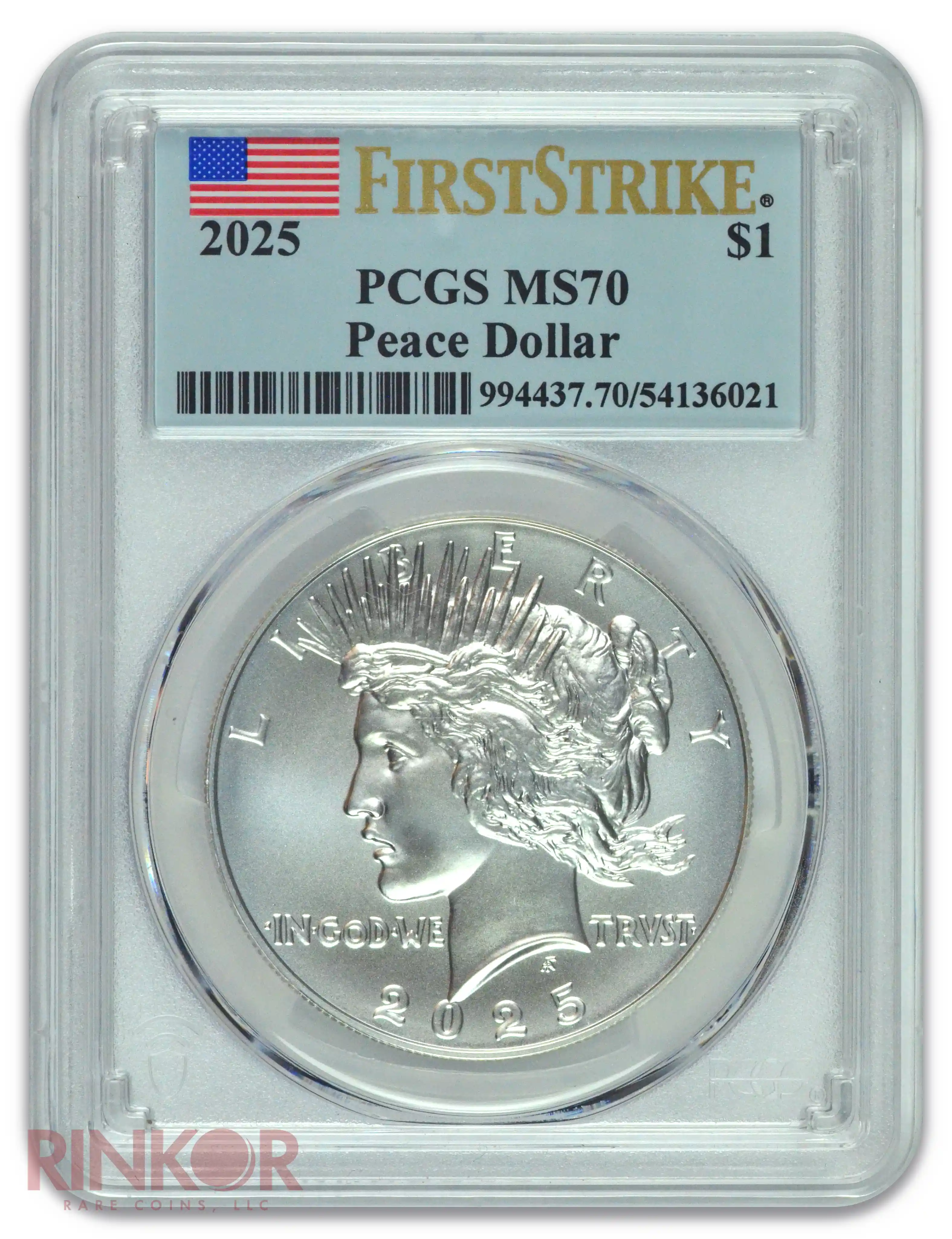 2025 $1 Peace Dollar First Strike PCGS MS 70