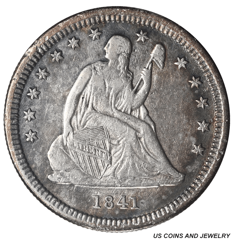 1841-O Liberty Seated Quarter Circulated, Very Fine+ - Nice Original Coin