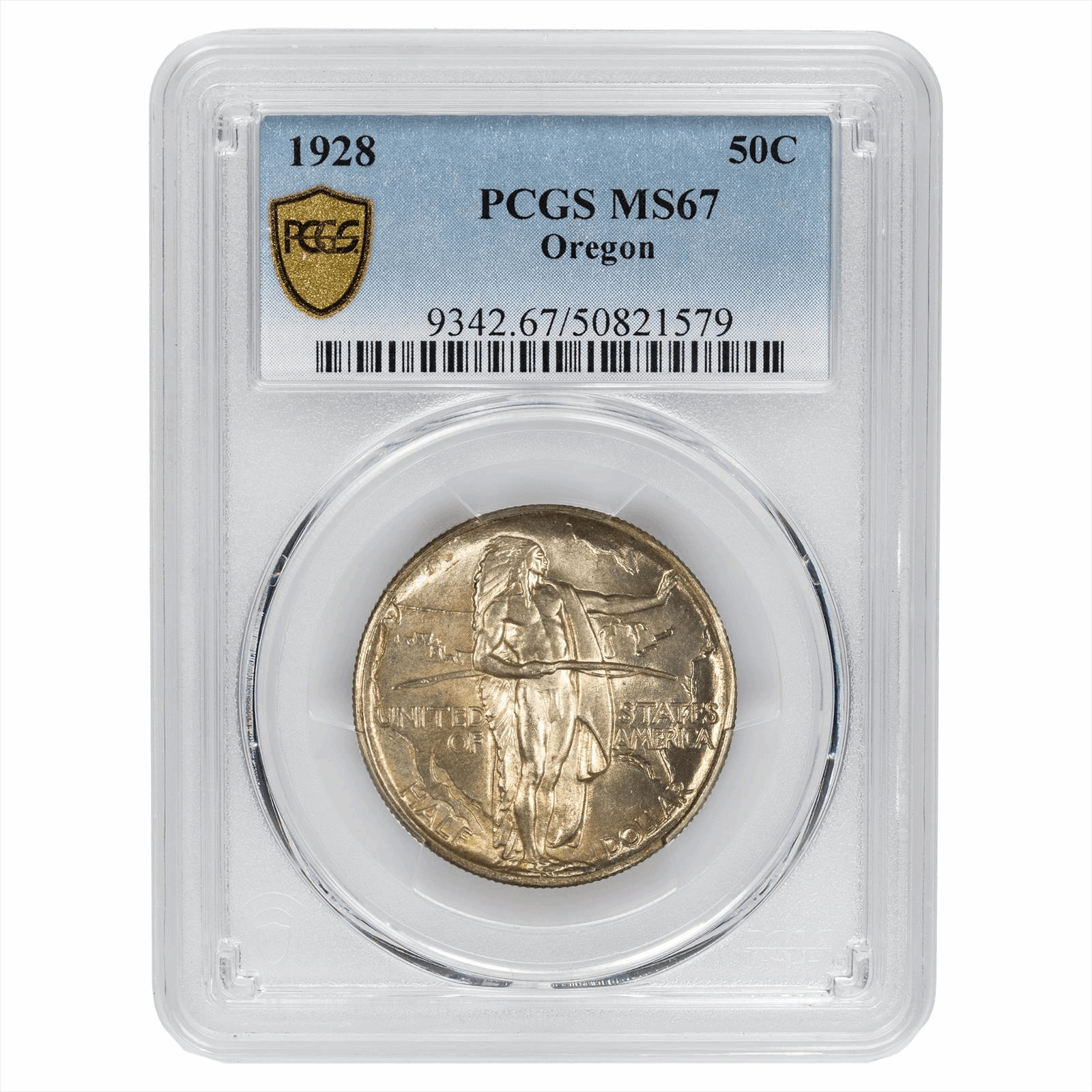 1928 Oregon Commemorative Half Dollar 50C PCGS MS 67