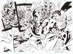 ThunderCats/Superman #1 Page 31 & 32 Artist:  Ale Garza (Penciller) ,  Trevor Scott (Inker) Media Type: Pen and Ink Art Type: Double Page Splash 