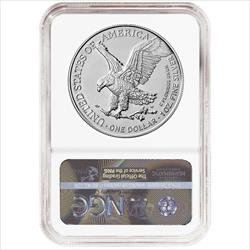 2021 $1 1oz. American Silver Eagle, Type 2, FDI, MS70, NGC
