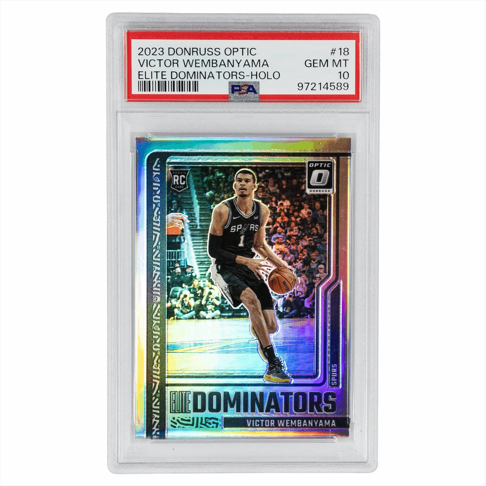 2023 Panini Donruss Optic Victor Wembanyama Elite Dominators Holo #18 PSA GEM MT 10 Cert #97214589
