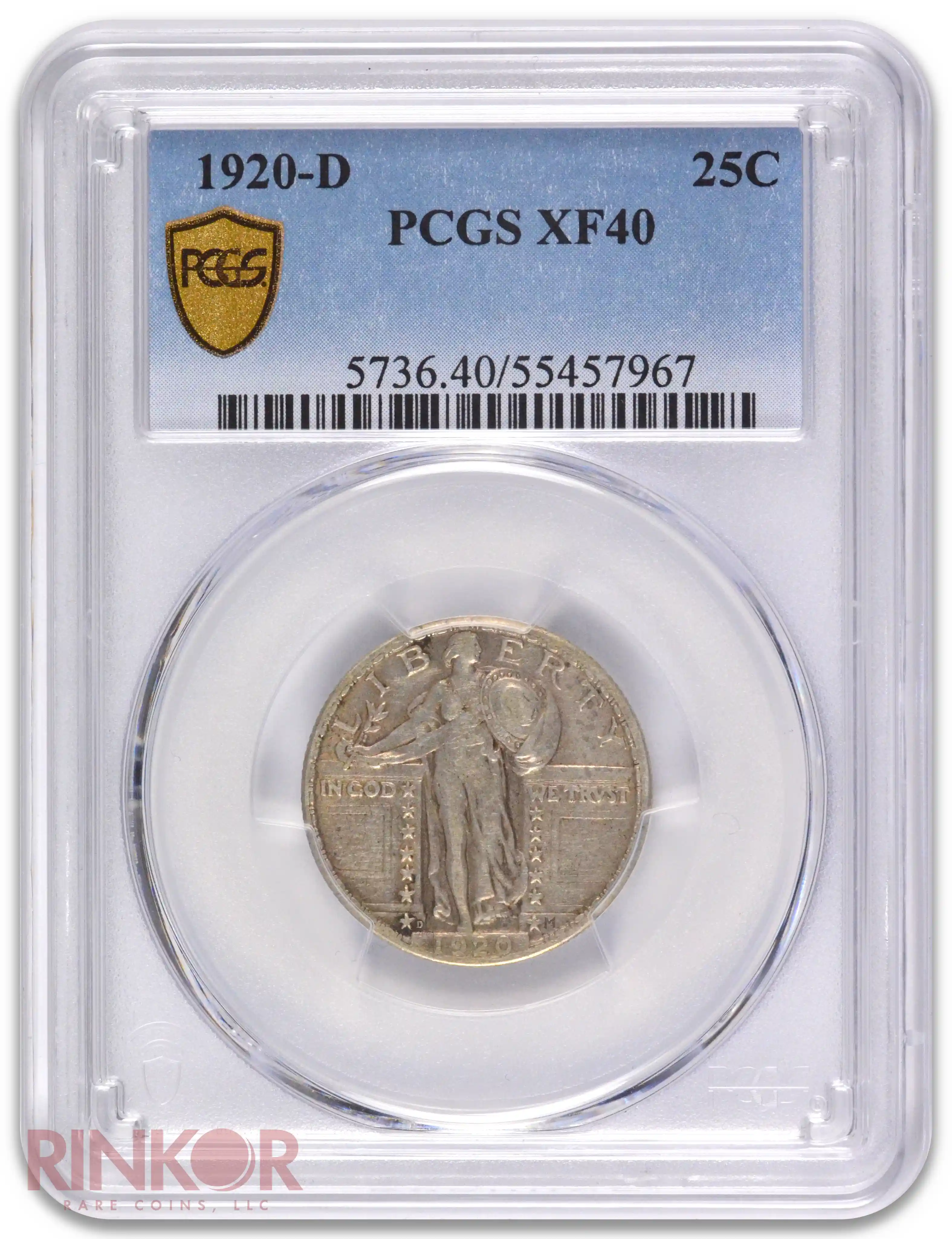 1920-D Standing Liberty PCGS XF-40