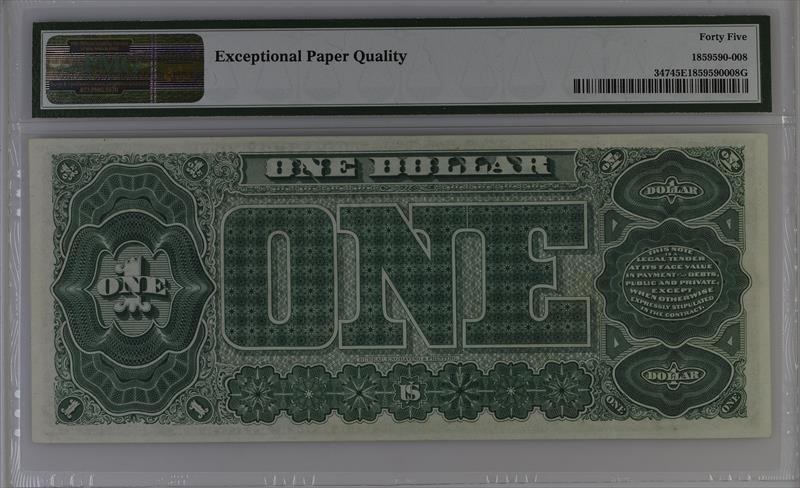 Fr. 347 1890 $1 Treasury Note PMG EF 45 EPQ Serial 43 