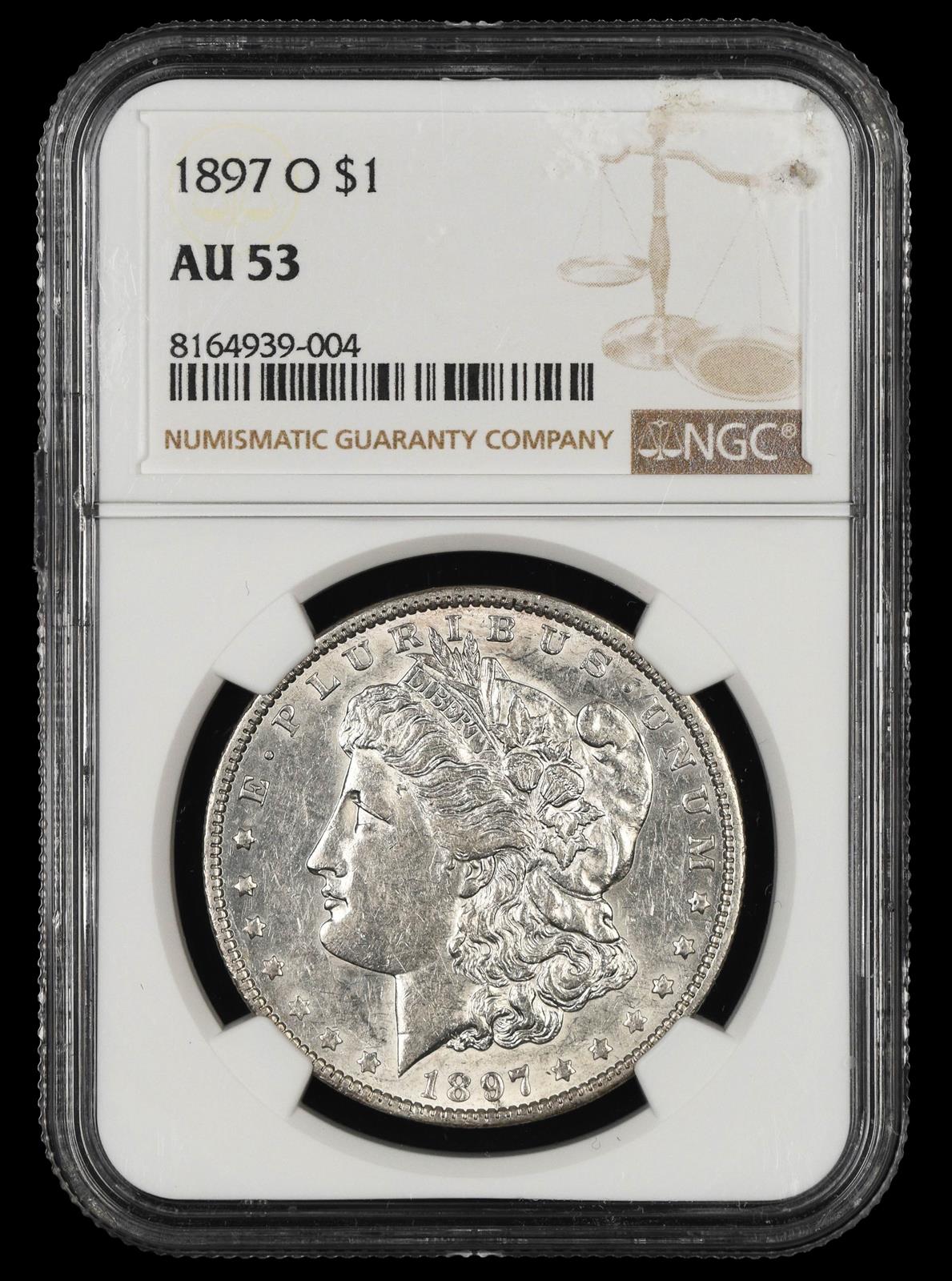 1897 O $1 NGC AU 53