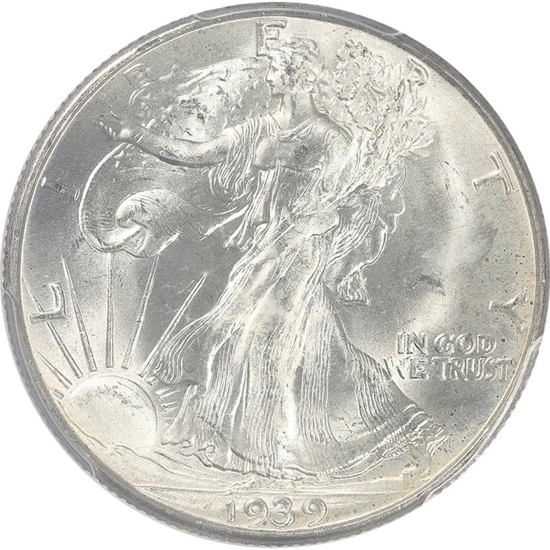 1939-D Walking Liberty Half Dollar 50c, PCGS MS 66 - Nice Original Coin