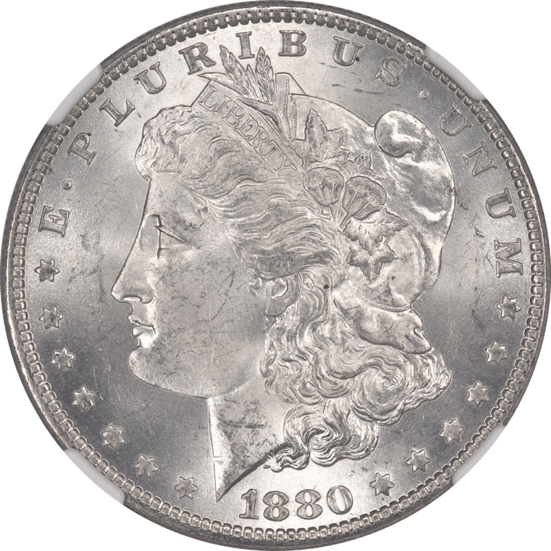 1880-O Morgan Silver Dollar $1 NGC MS 63 Frosty White Choice BU