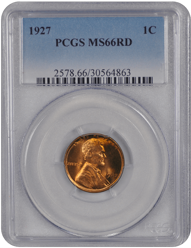 1927 Lincoln PCGS RD 66