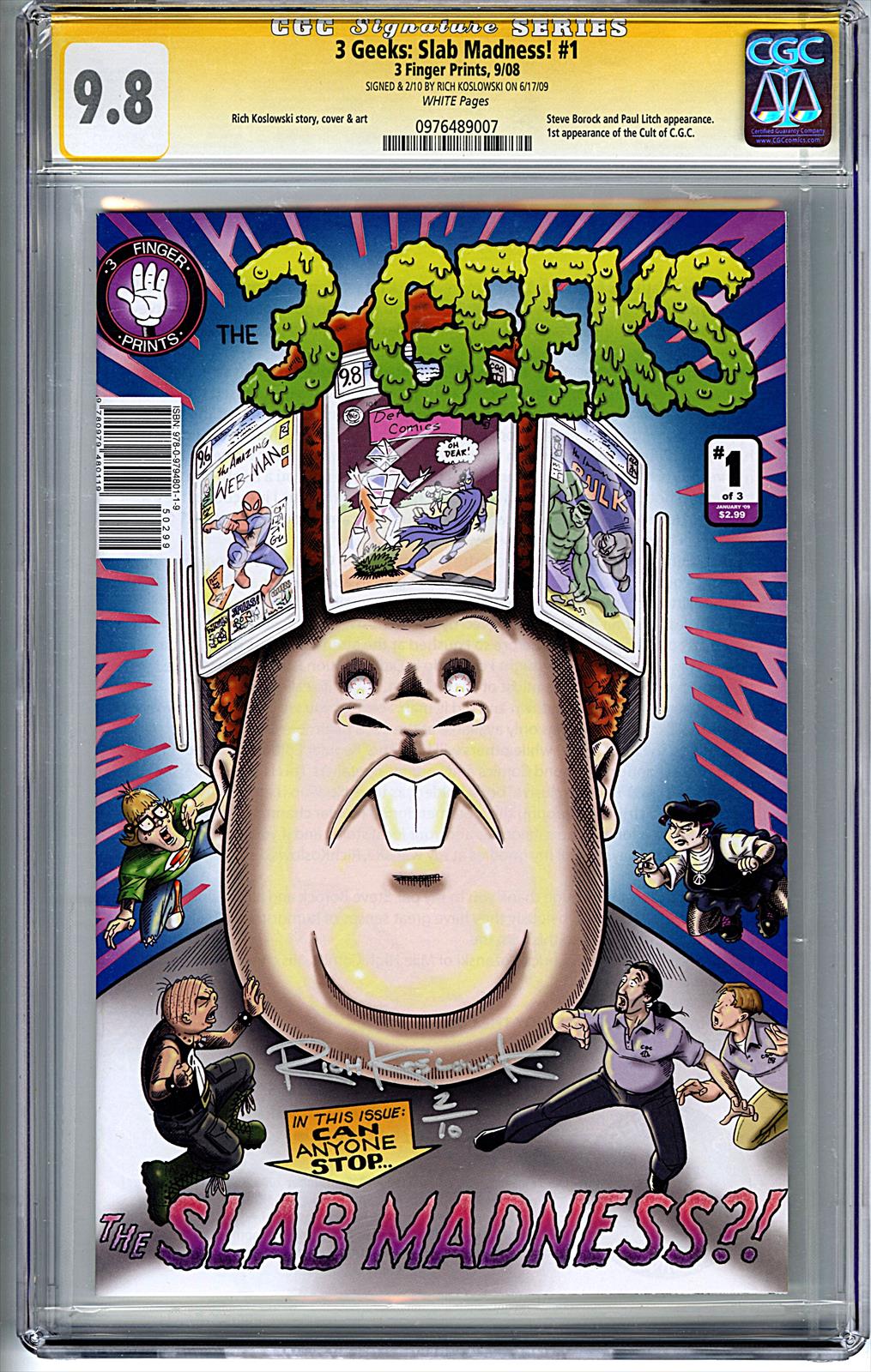 3 Greeks: Slab Madness #1 CGC 9.8 Signature Series Signed by Rich Koslowski 