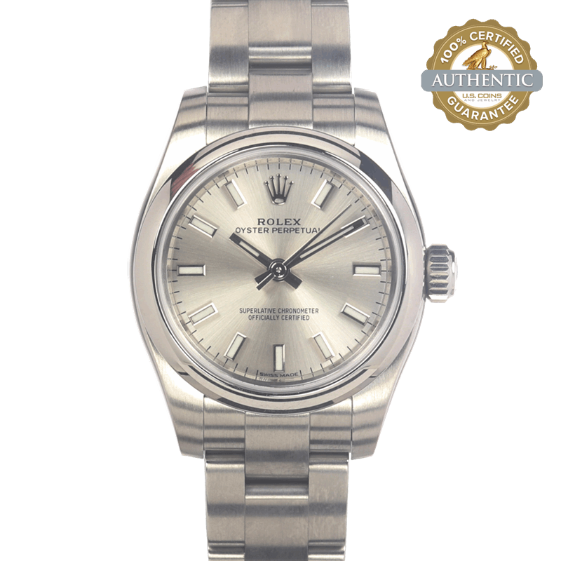 Rolex 26mm Oyster Perpetual 176200 Stainless Steel  Watch and Card