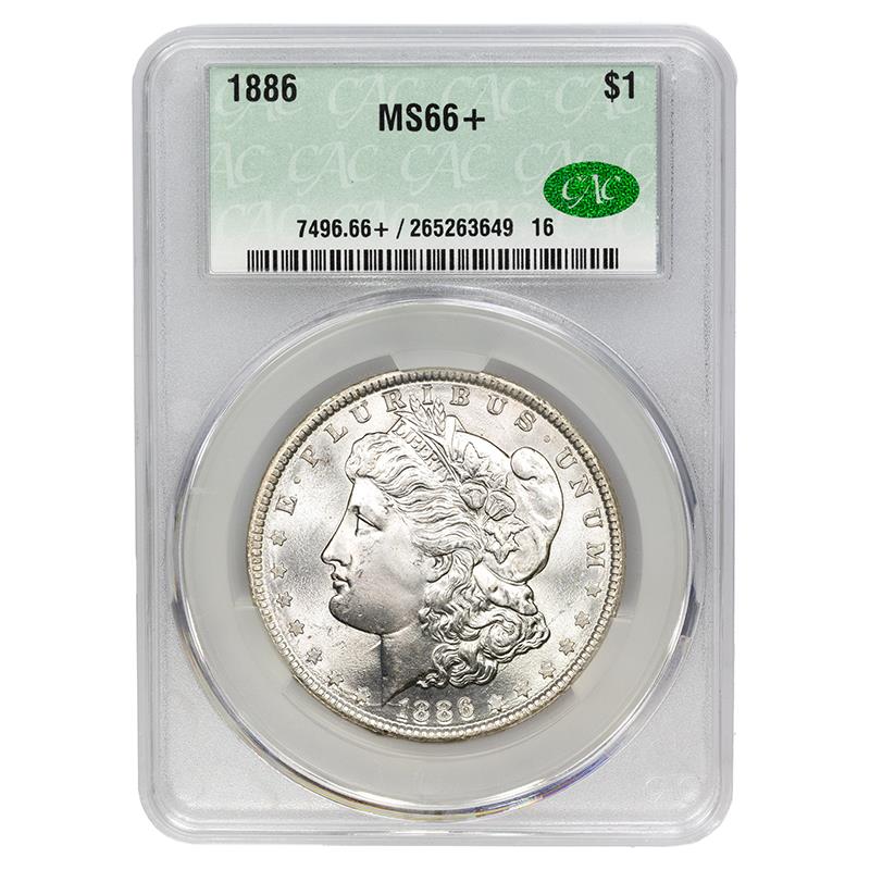 1886 Morgan Dollar, $1 CACG MS 66 +