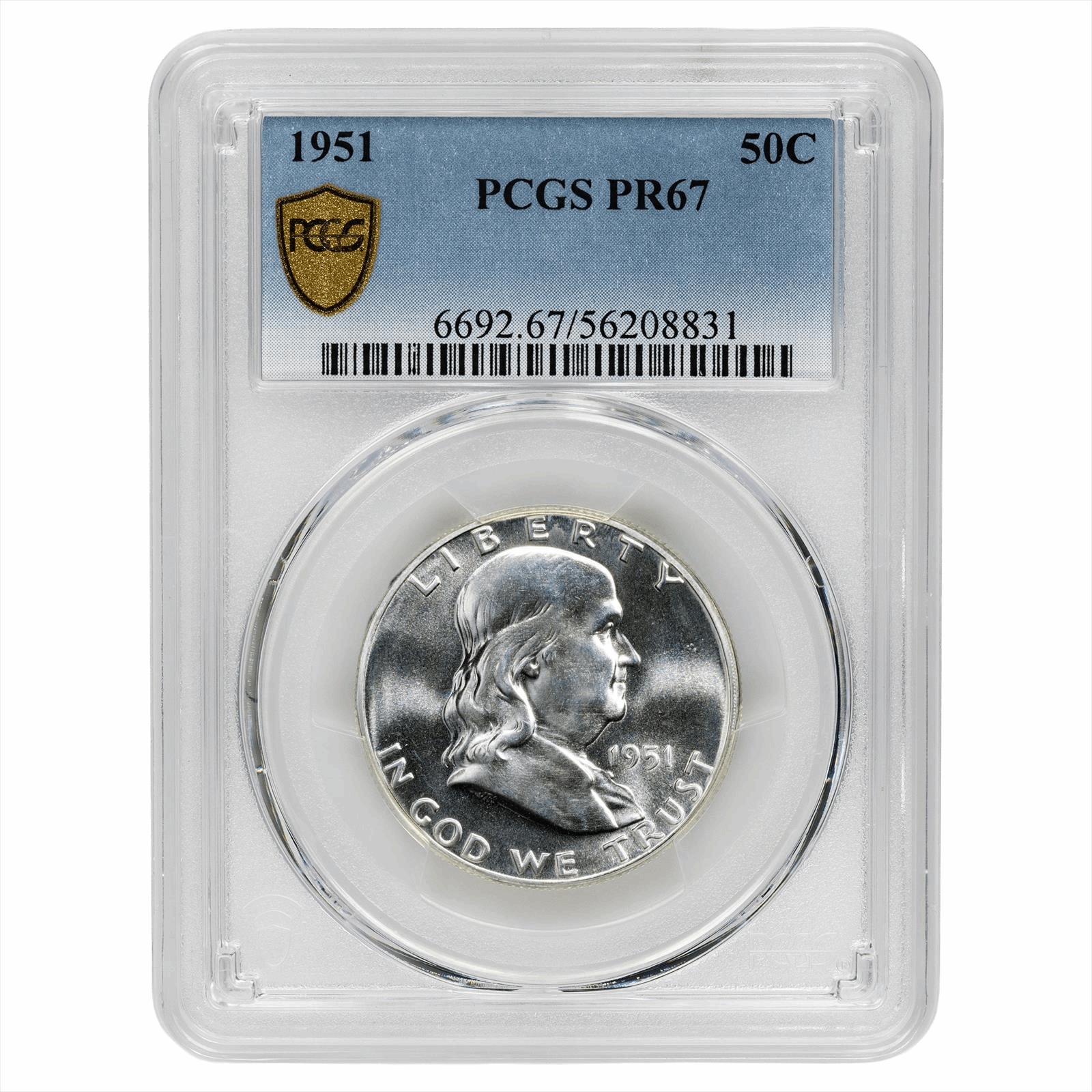 1951 Franklin Half Dollar 50C PCGS PR 67