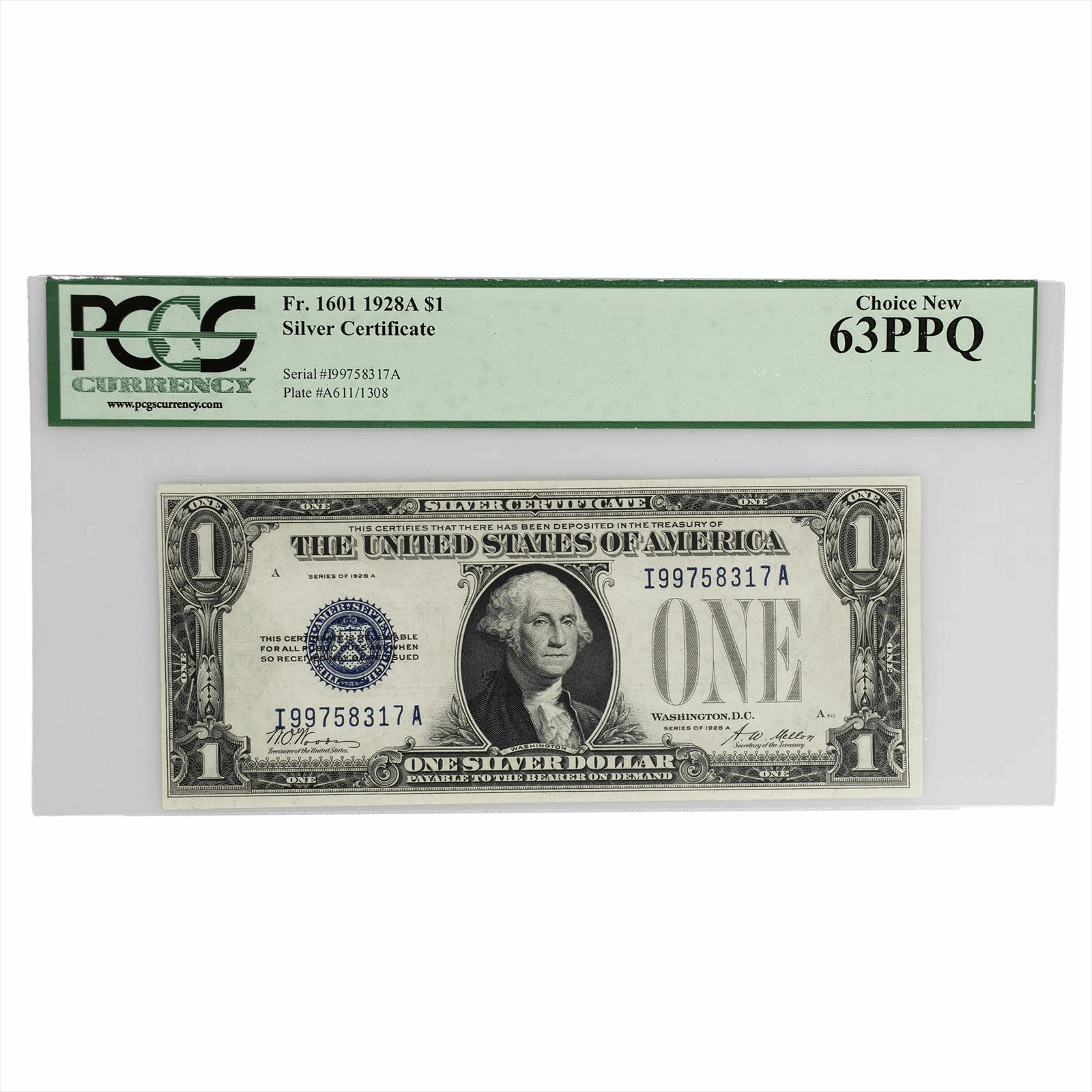 $1 1928A Silver Certificate I99758317A 63PPQ
