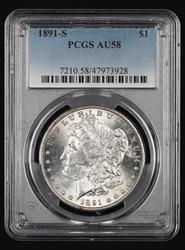 1891 S $1 PCGS AU58 AU58