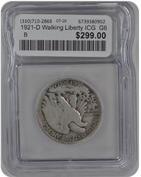 1921-D Walking Liberty ICG  G6