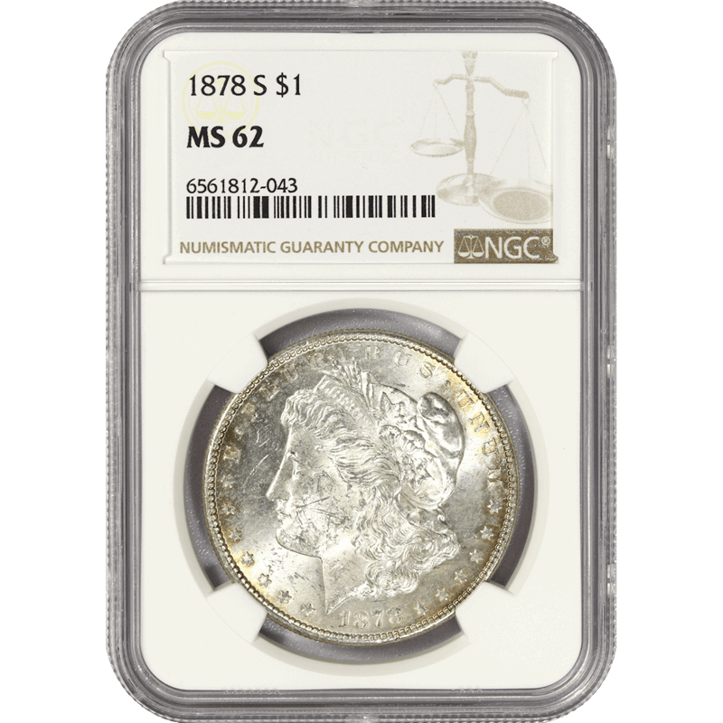 1878-S $1 Morgan Silver Dollar - NGC MS62