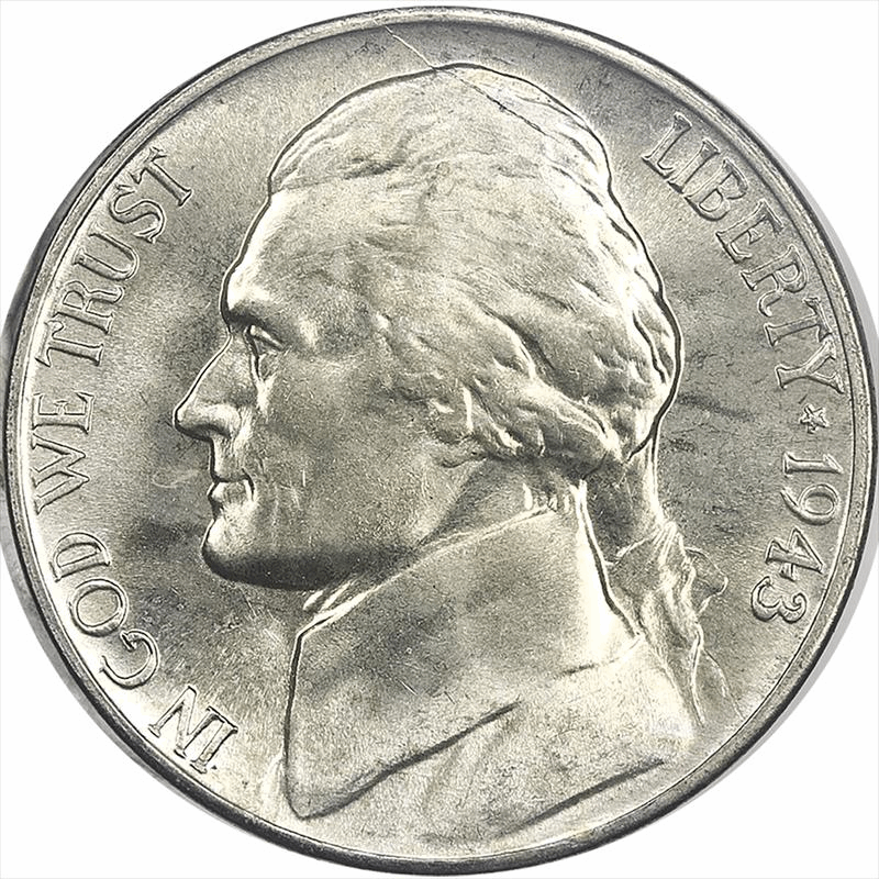 1943-D Jefferson War Nickel 5C Choice Uncirculated - Nice Original Coin 