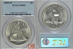 1859-O $1 PCGS MS 62