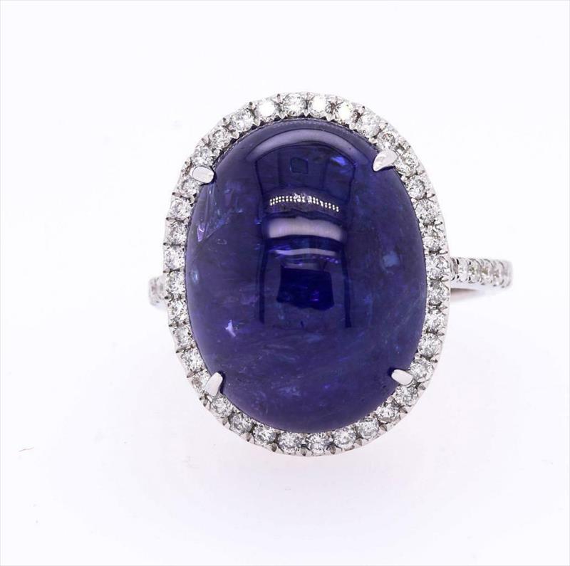 Buy WOMENS JEWELRY-Tanzanite Double Cabochon Oval Ring GIA Certified 16 ...