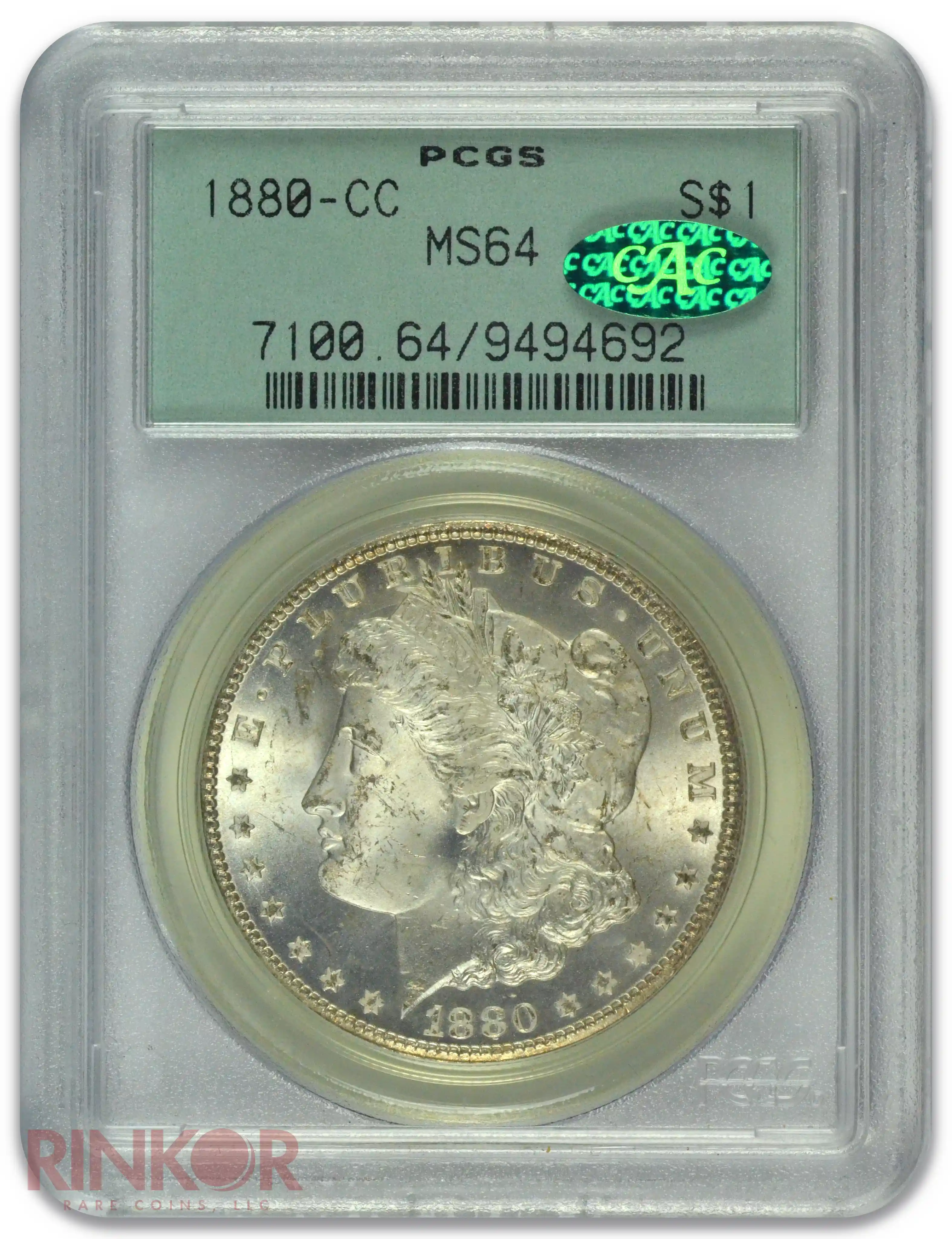 1880-CC $1 Morgan Dollar PCGS MS 64 CAC
