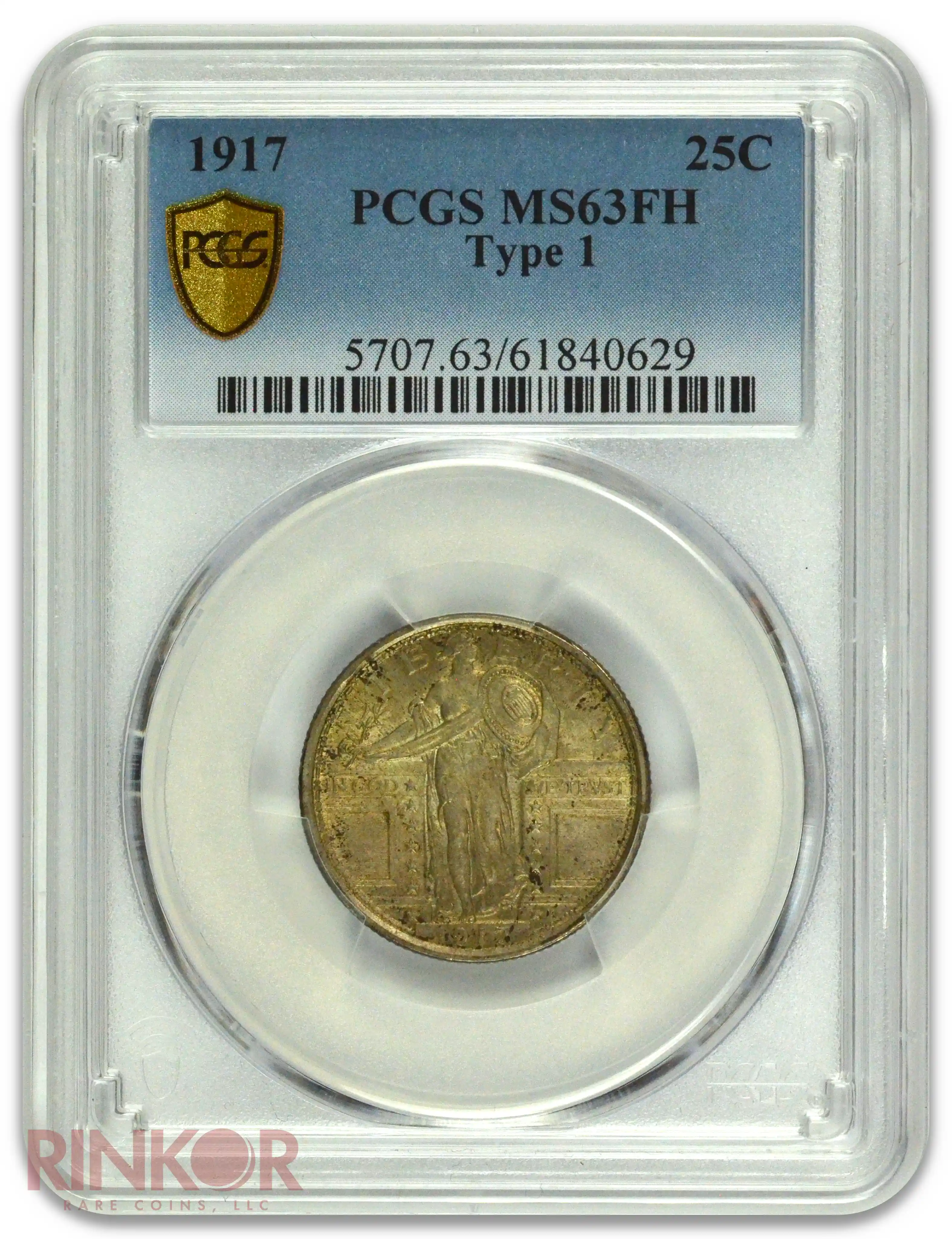 1917 Type 1 Standing Liberty Quarter PCGS MS 63 FH
