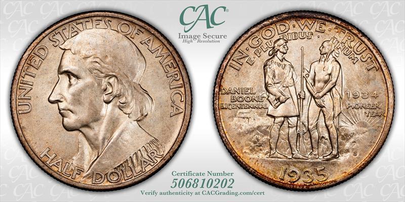 1935/34-S Boone 50c CACG MS 66+