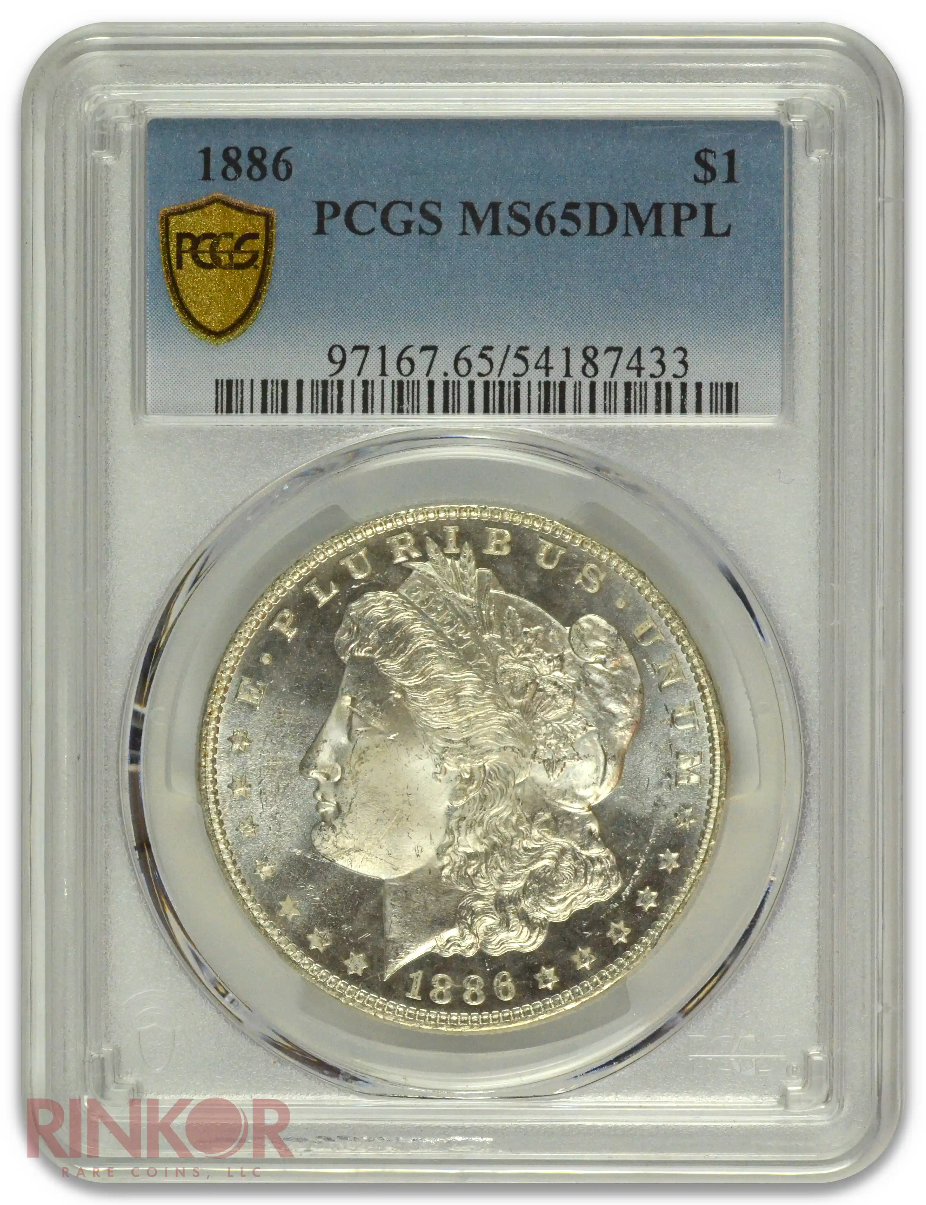 1886 $1 Morgan Dollar PCGS MS 65 DMPL