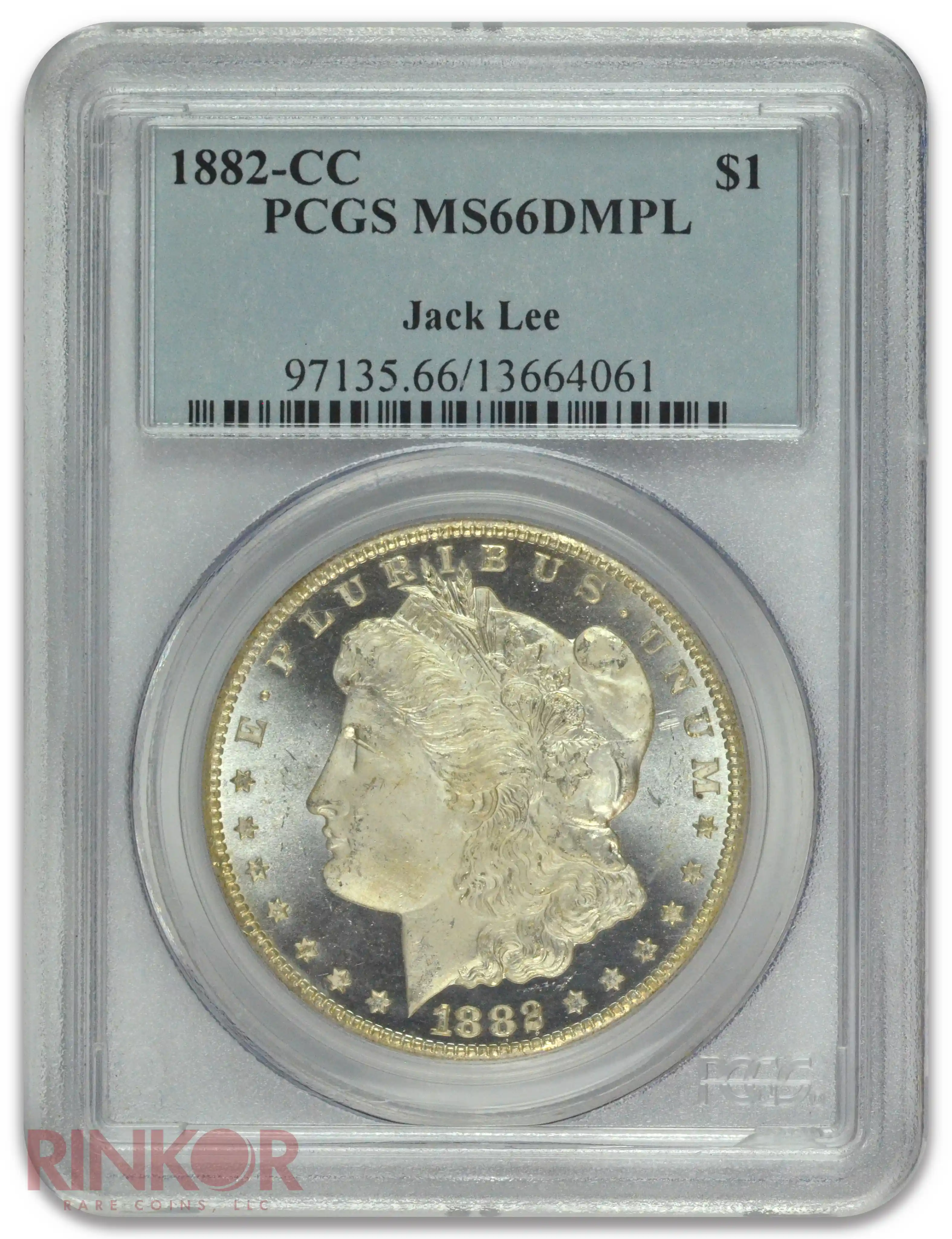 1882-CC $1 Morgan Dollar Ex. Jack Lee PCGS MS 66 DMPL