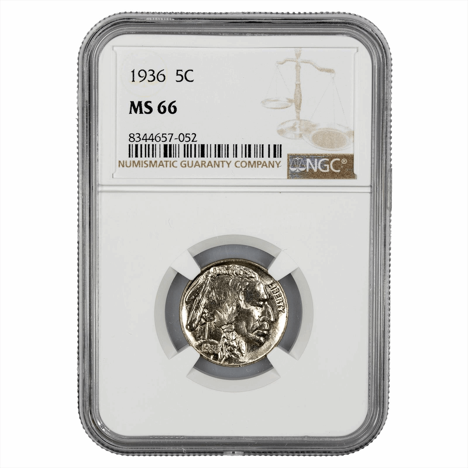 1936 Type 2 Buffalo Nickel 5C NGC MS 66
