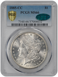 1885-CC Morgan PCGS CAC MS 66