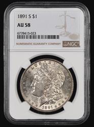 1891 S $1 NGC AU58 AU58