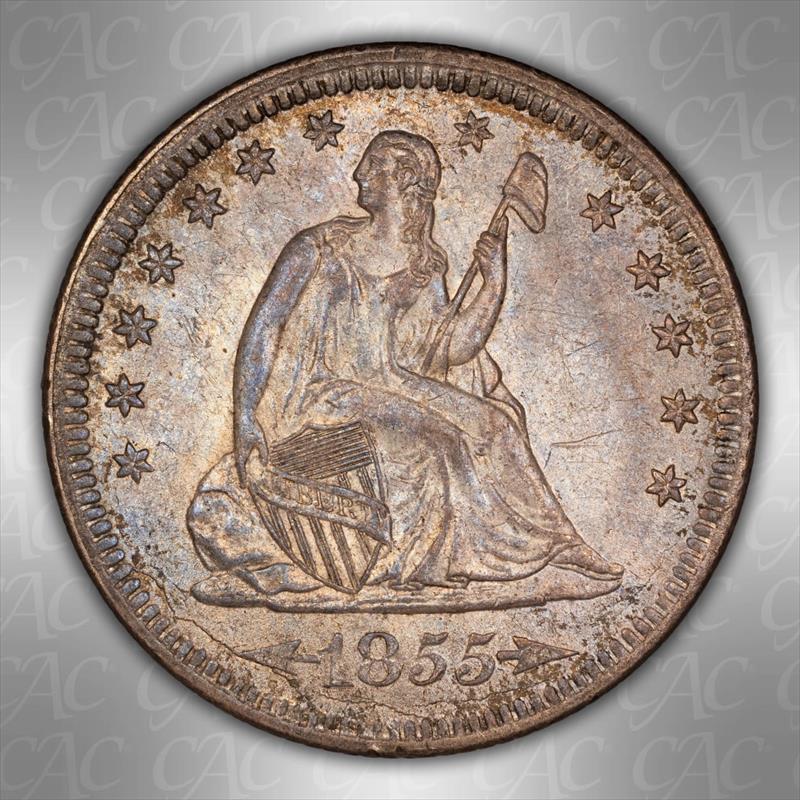 1855 25C Arrows CACG MS 63 