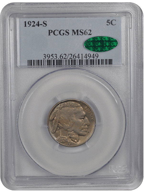 1924-S Buffalo PCGS CAC MS 62