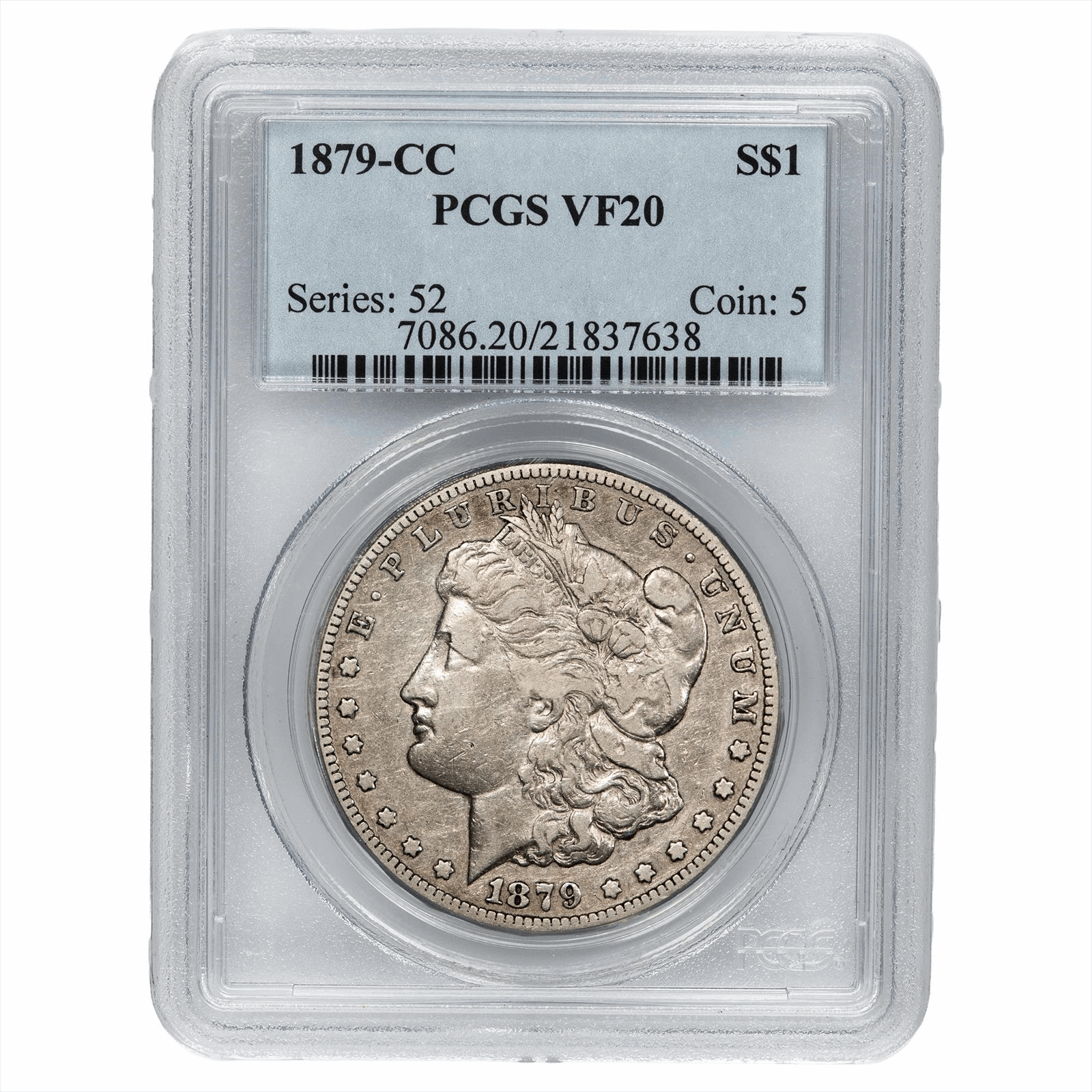 1879-CC Morgan Dollar $1 PCGS VF 20 