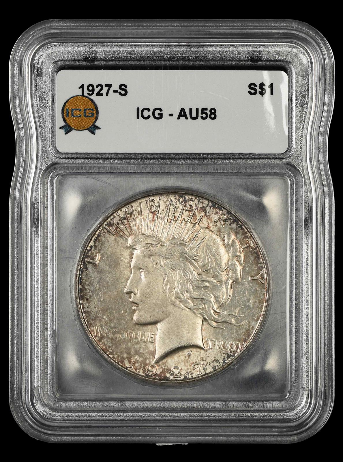 1927 S $1 ICG AU 58