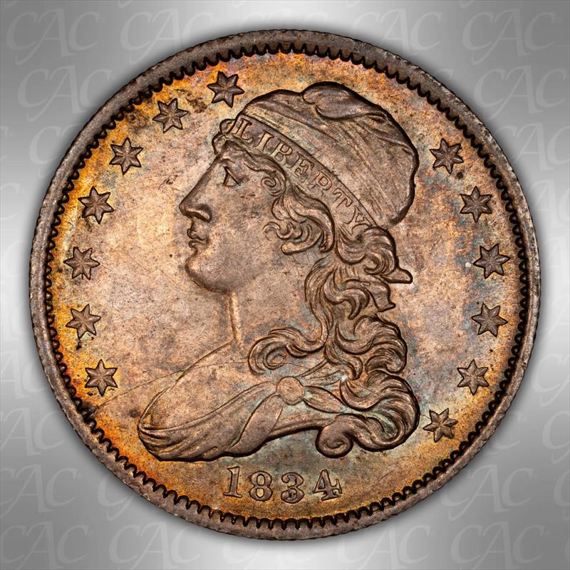 1834 25c CACG MS 63+