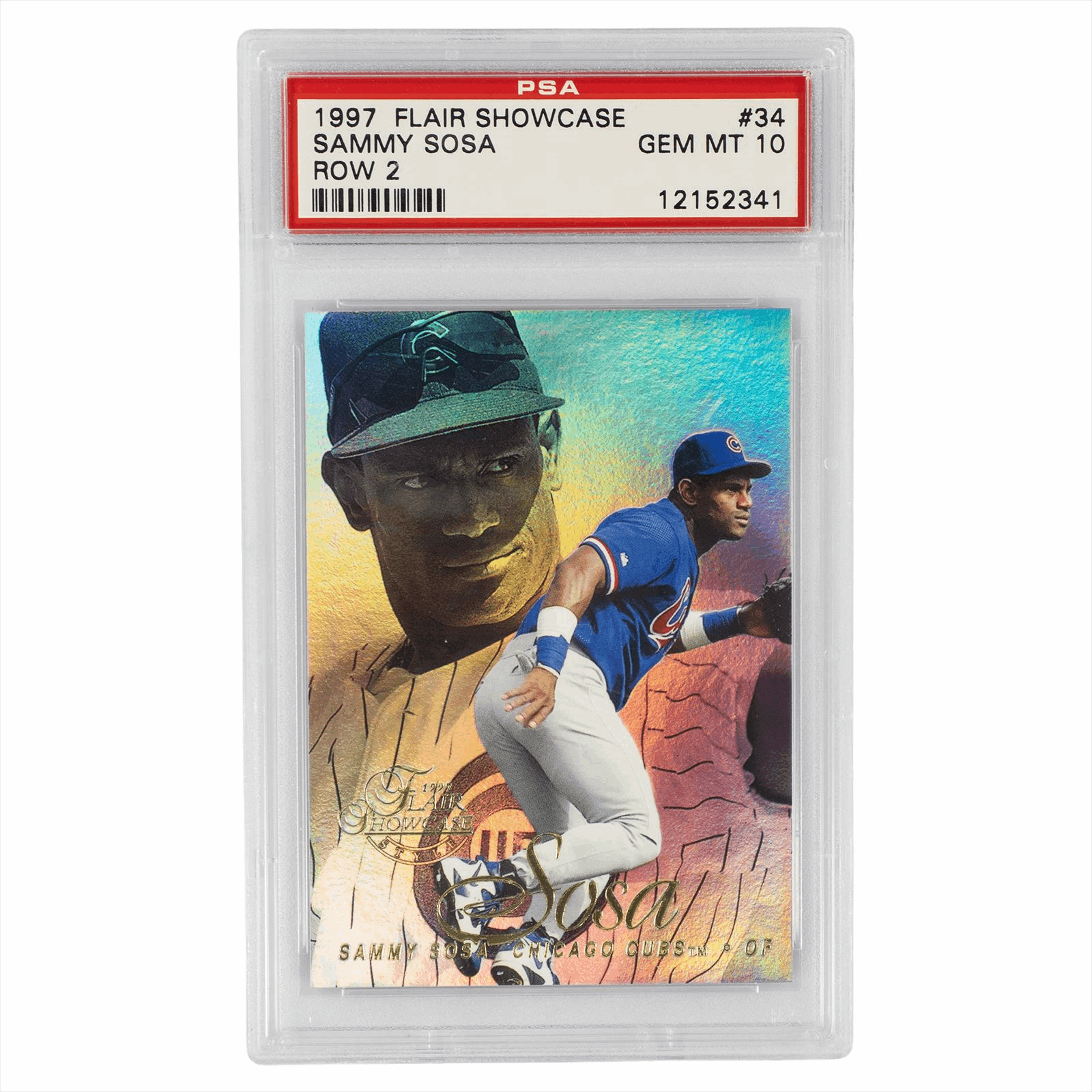 1997 Flair Showcase Sammy Sosa Row 2 #34 PSA GEM MT 10 Cert #12152341