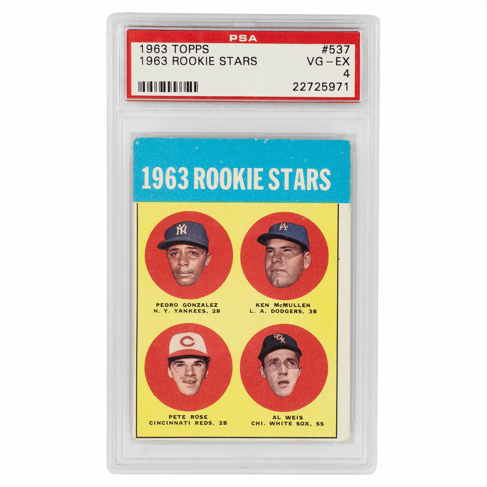 1963 Topps 63 Rookie Stars #537 PSA VG-EX 4 Cert #22725971