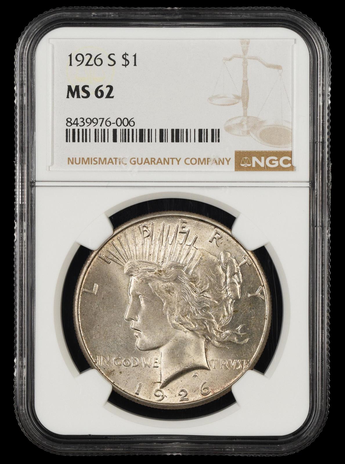 1926 S $1 NGC MS 62