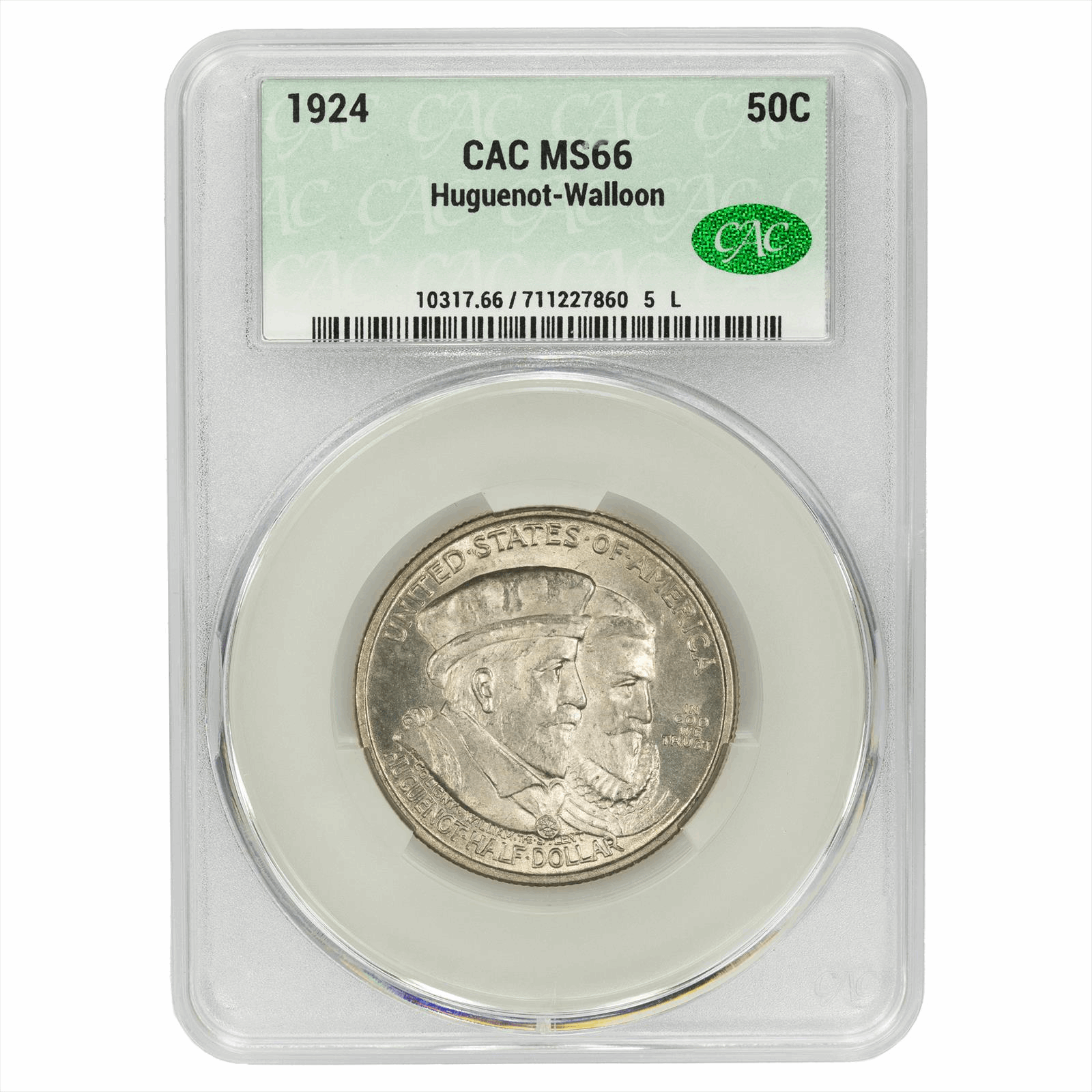 1924 50C Huguenot Half Dollar CAC MS 66
