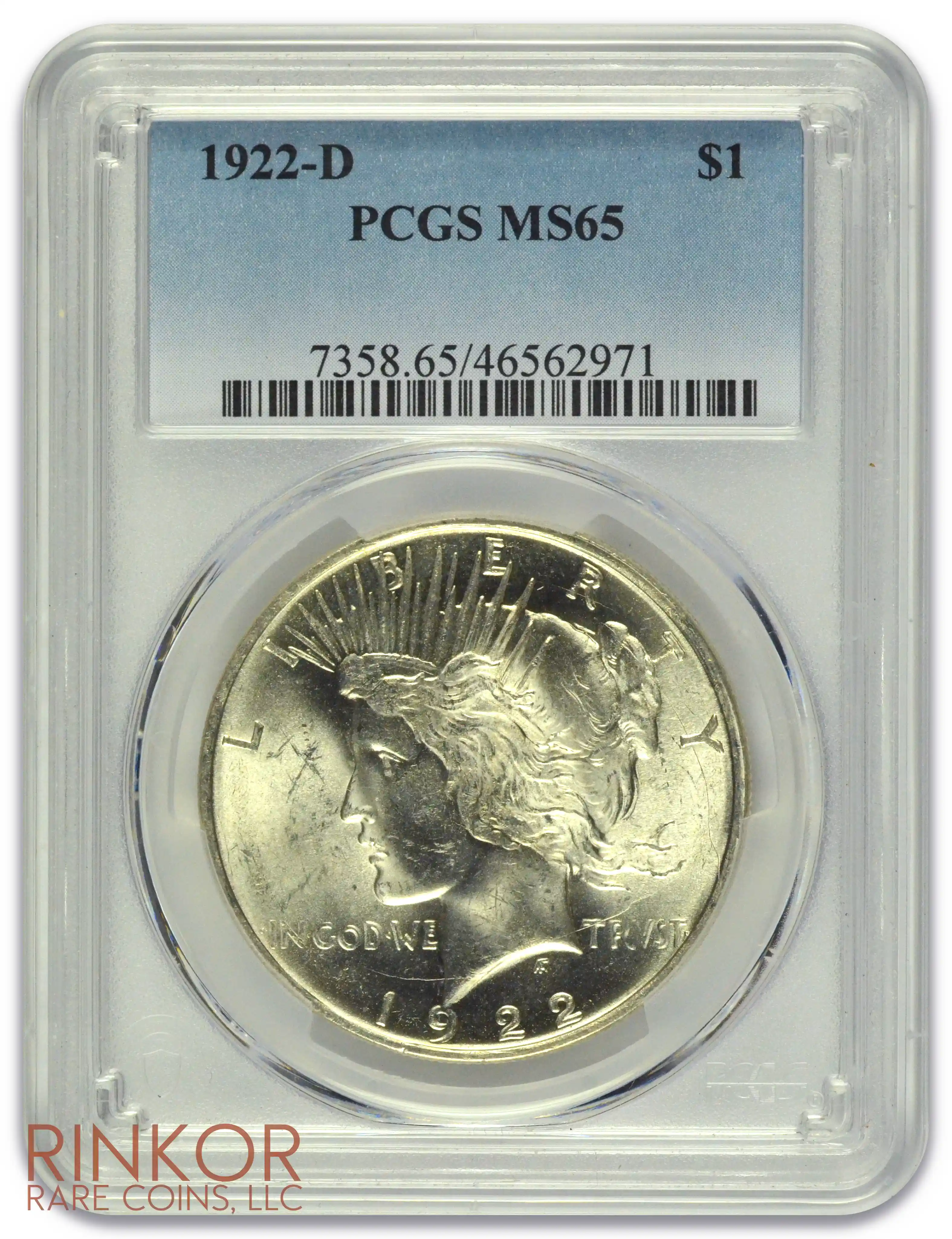 1922-D $1 PCGS MS 65