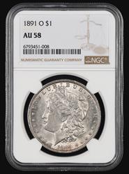 1891 O $1 NGC AU58 AU58