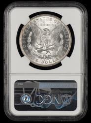 1883 O $1 Mint Error Reverse Struck Thru Bill Fivaz Signature Label NGC MS 63