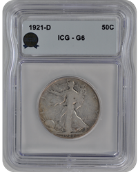 1921-D Walking Liberty ICG  G6