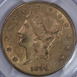 1890-CC $20 PCGS AU50 