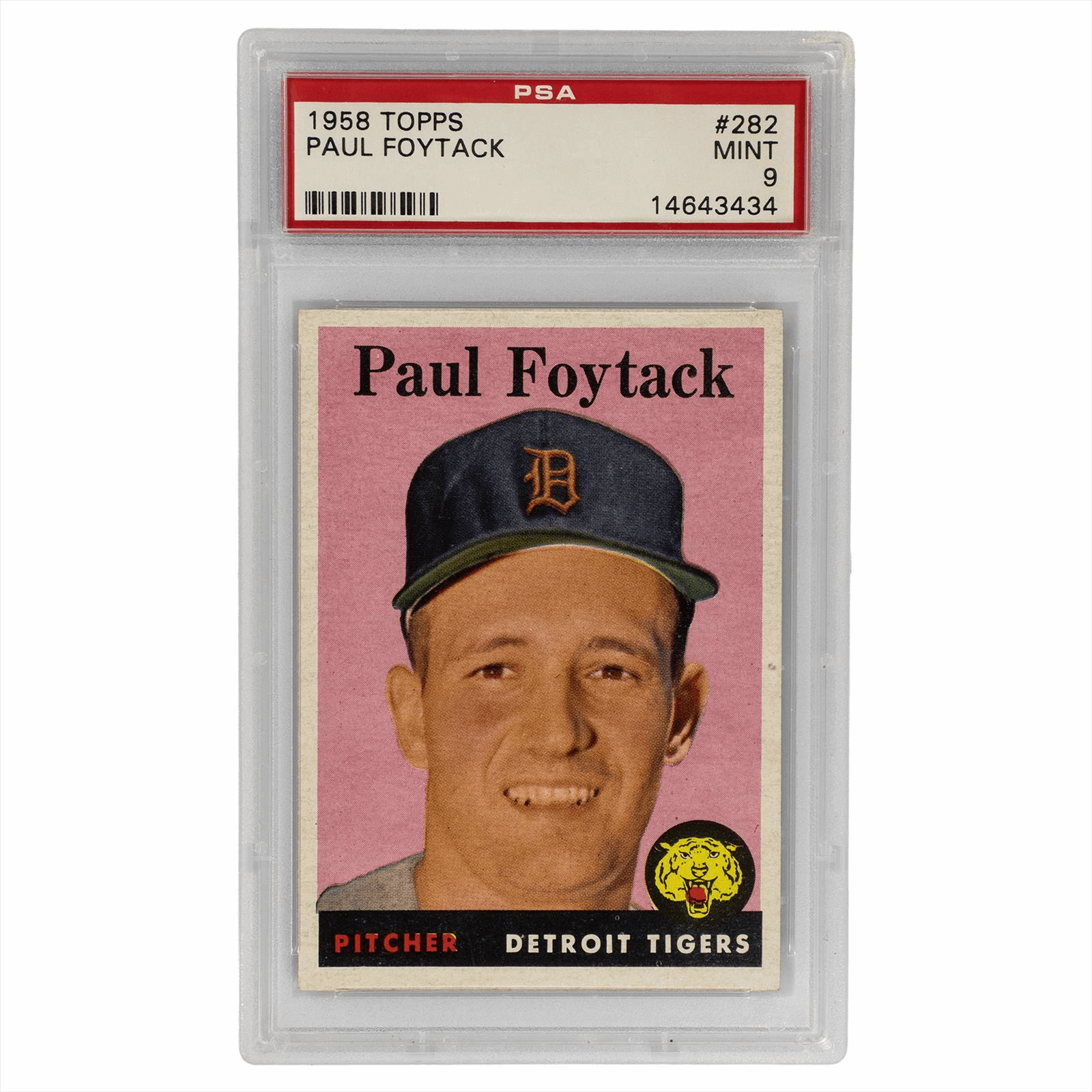 1958 Topps Paul Foytack #282 PSA MINT 9